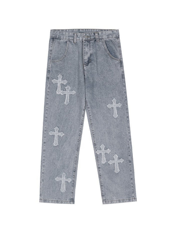 Denzil – Estes Patch-Hose mit Kreuzdetails Grau 5