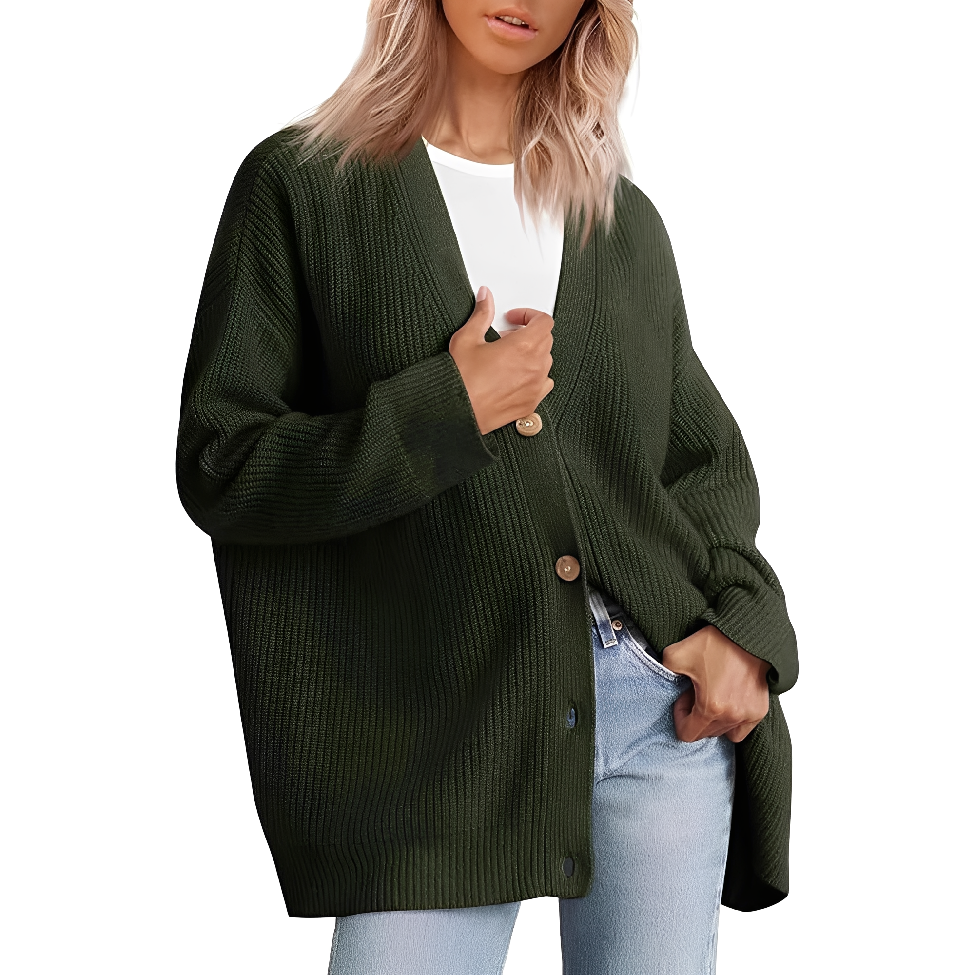 Desiree - Lockerer Oversize-Cardigan für Damen Grün