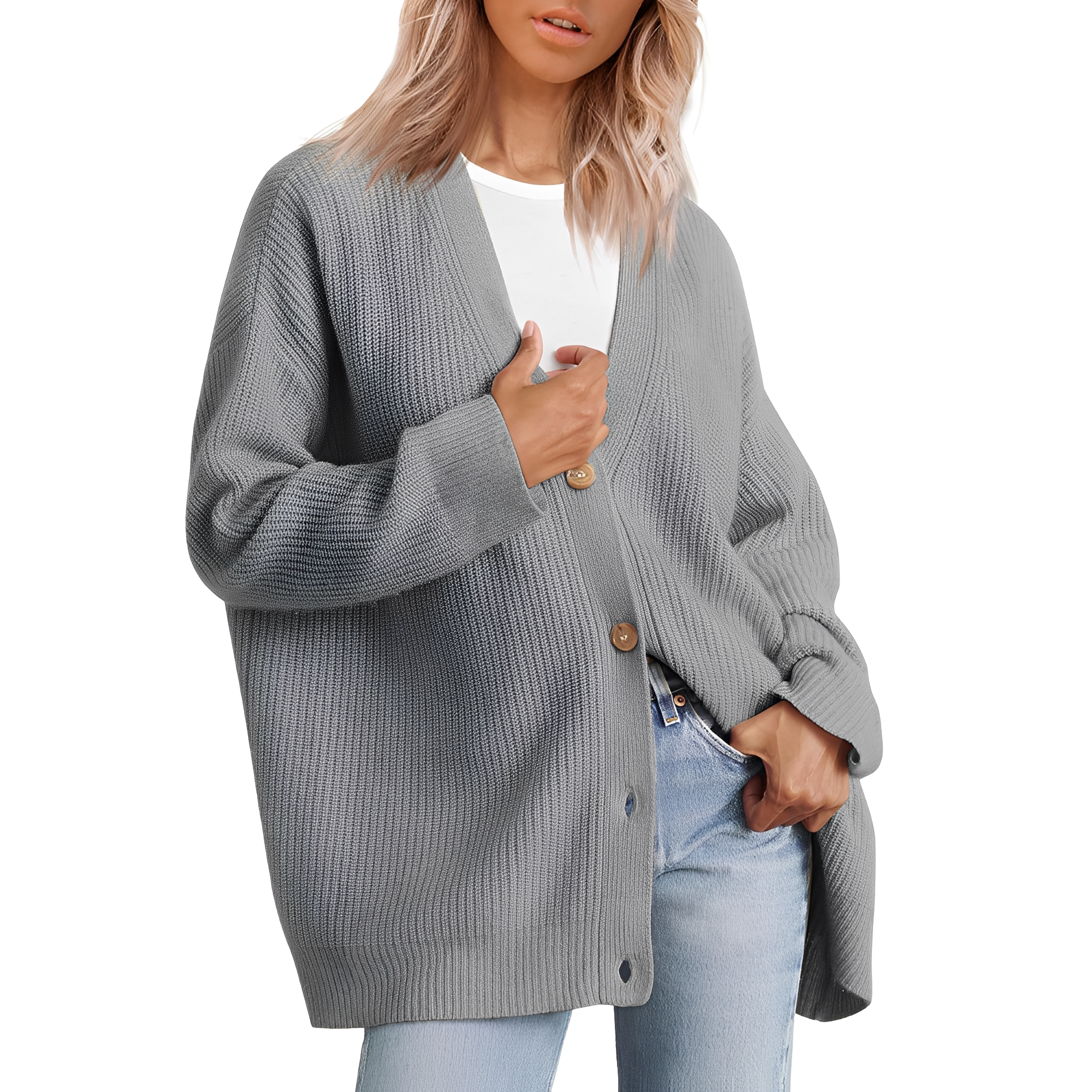 Desiree - Lockerer Oversize-Cardigan für Damen Grau