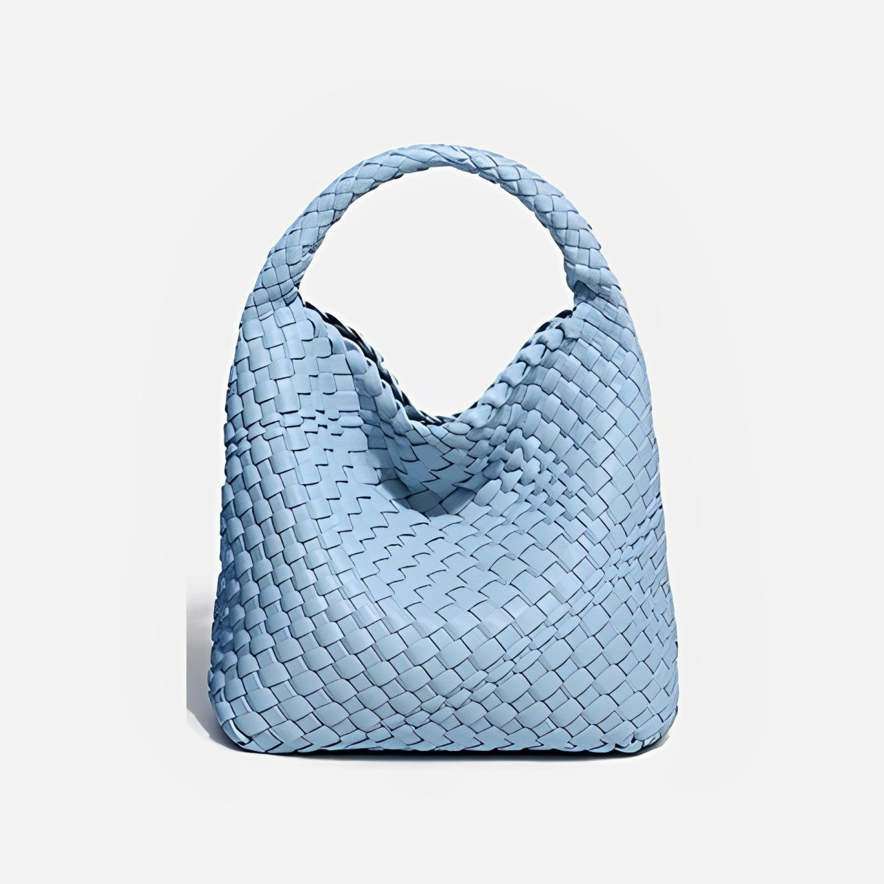 Dianne - Weiche Leder-Eimertasche handgefertigt Hellblau