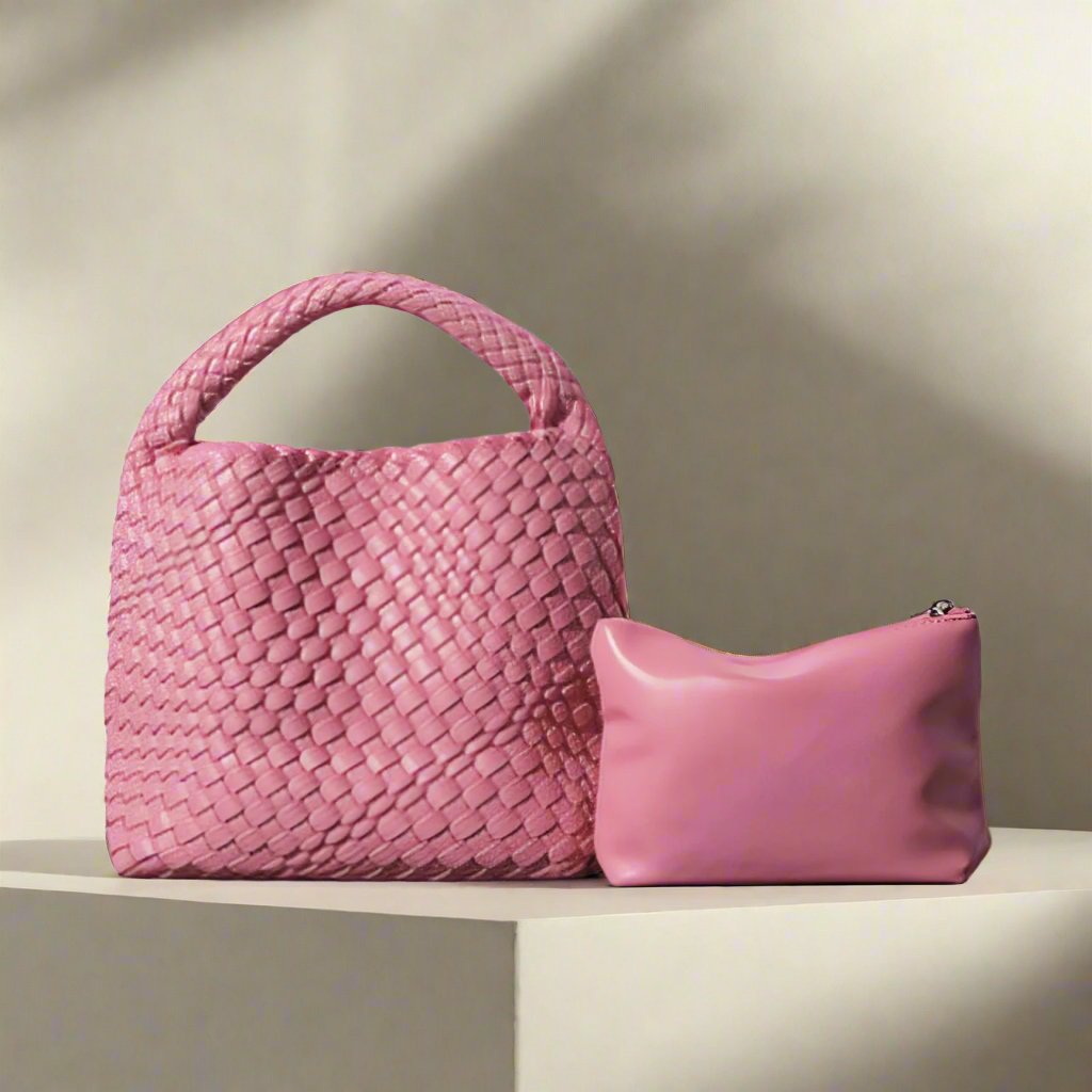 Dianne - Weiche Leder-Eimertasche handgefertigt Rosa
