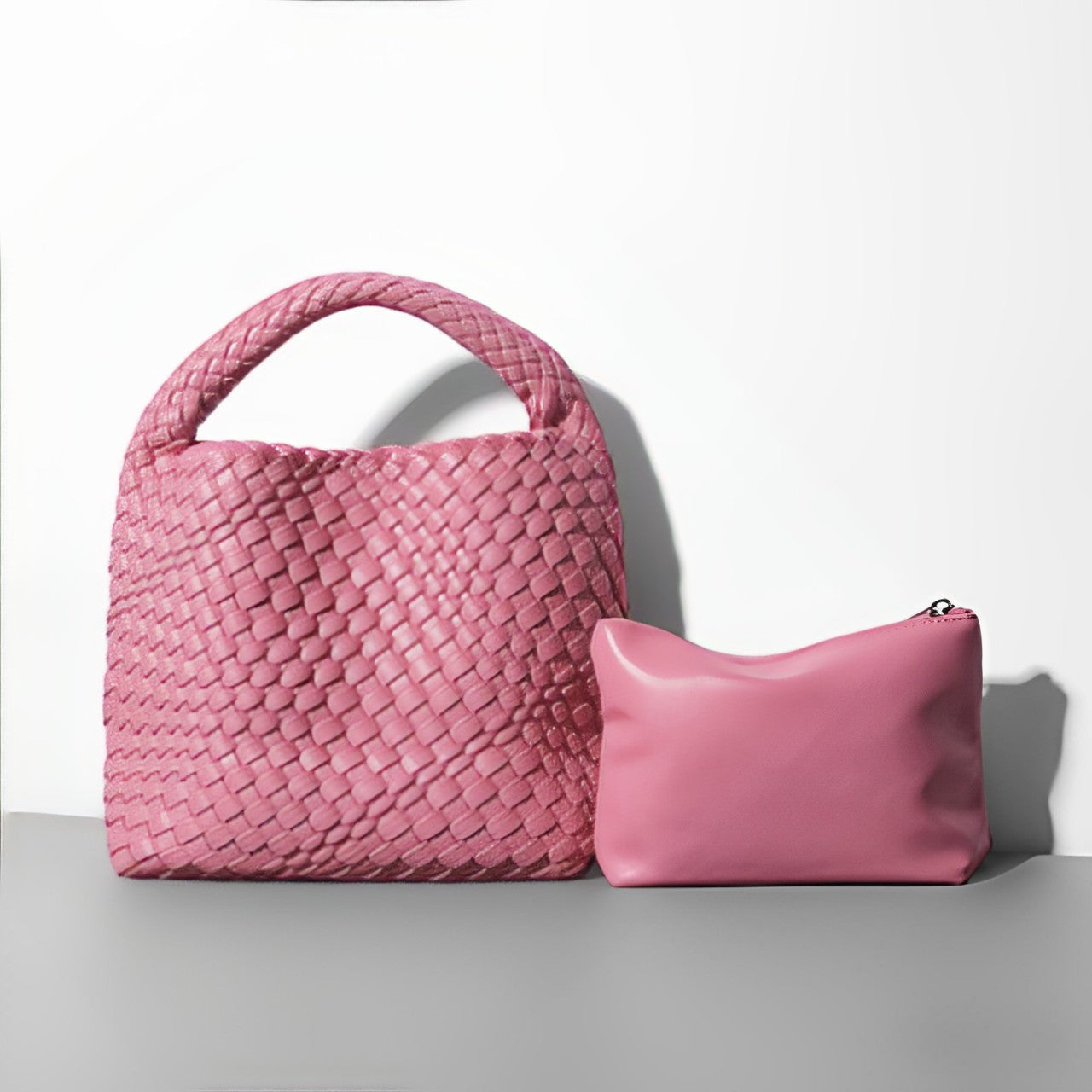 Dianne - Weiche Leder-Eimertasche handgefertigt Rosa 1