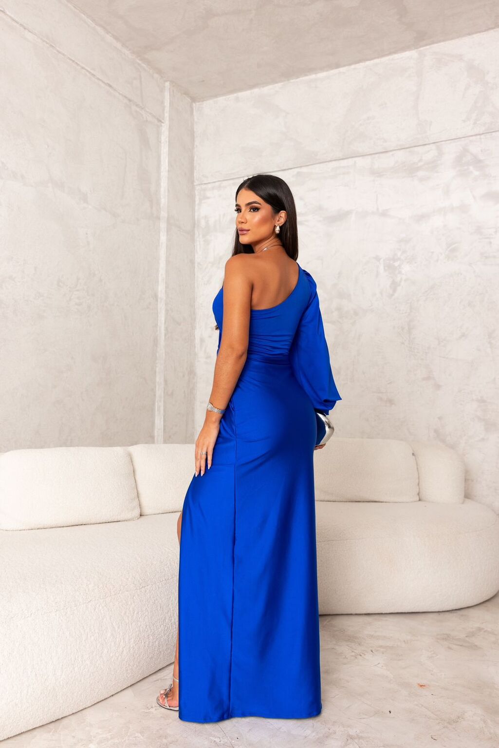 Doria - Elegantes Abendkleid Mit Einer Schulter Für Damen Blau 1
