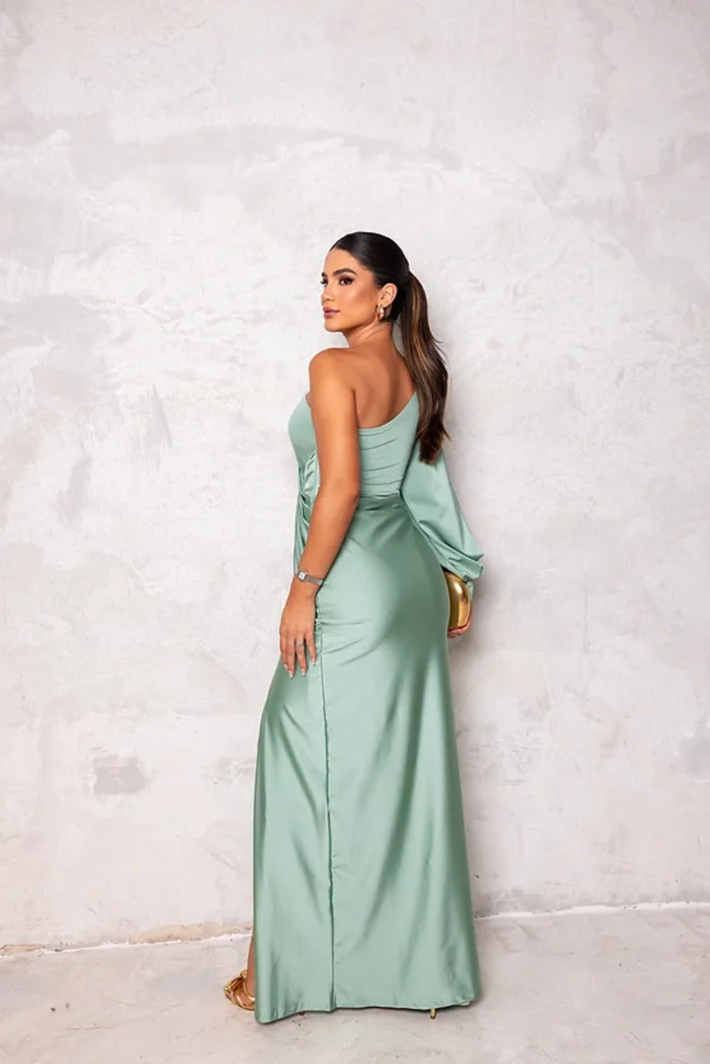 Doria - Elegantes Abendkleid Mit Einer Schulter Für Damen Wassergrün 1