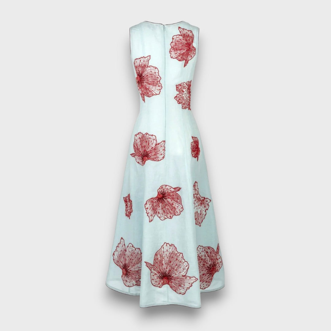 Elena – Besticktes Maxi-Kleid mit Boho-Flair Himmelblau 4
