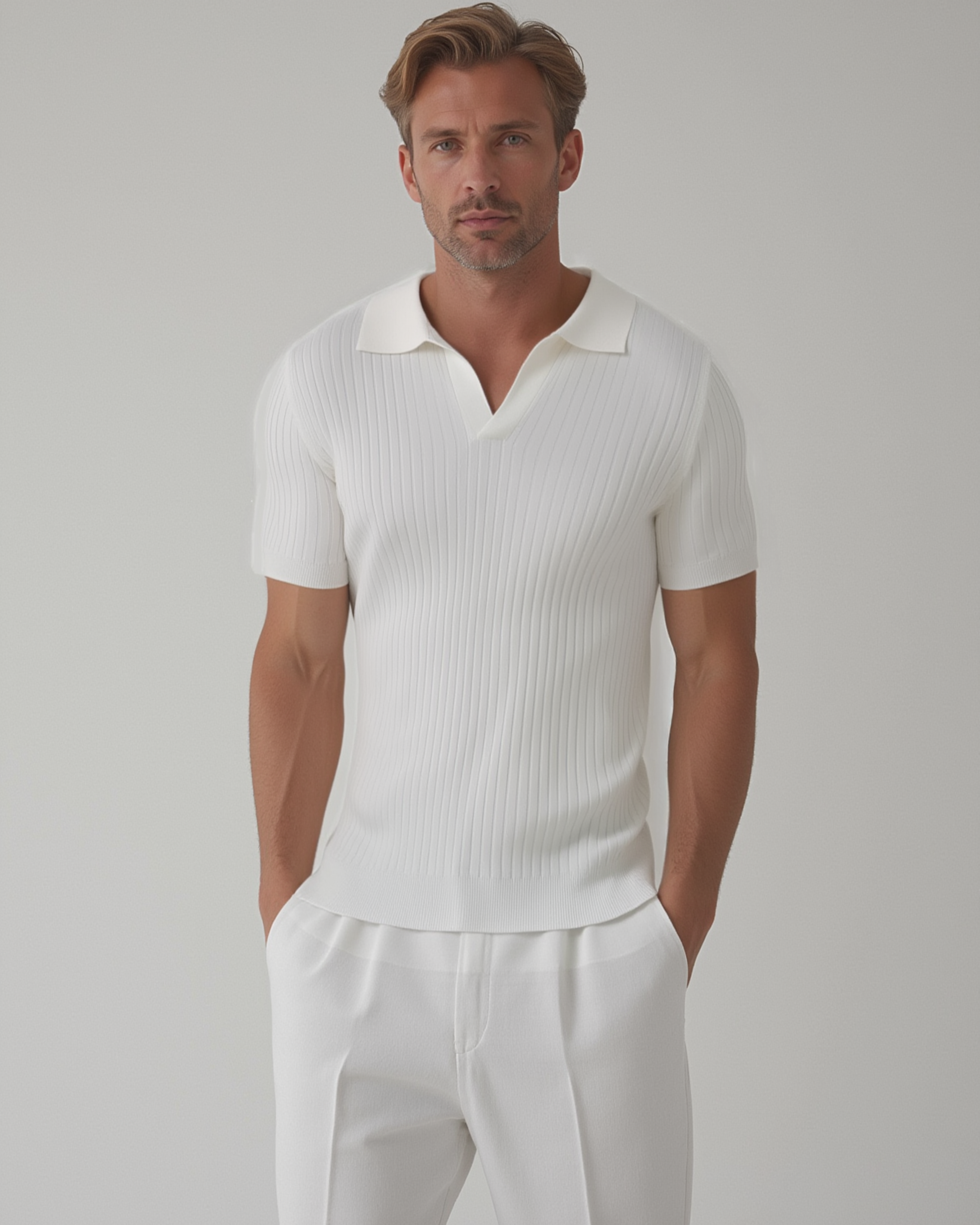 Elias – Geripptes Poloshirt Herren Kurzarm Sommer Casual 3