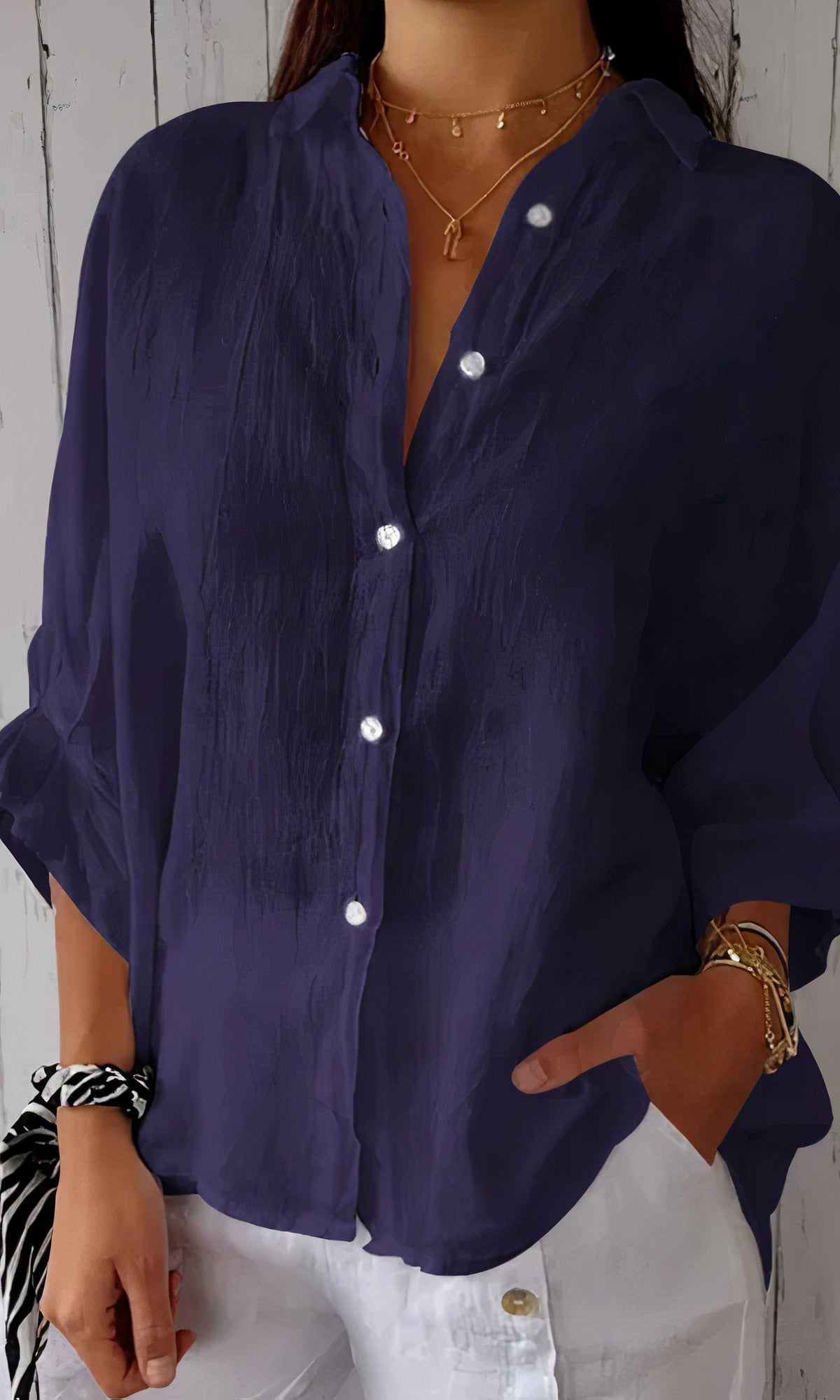 Emina - Elegante Sommerbluse Lila