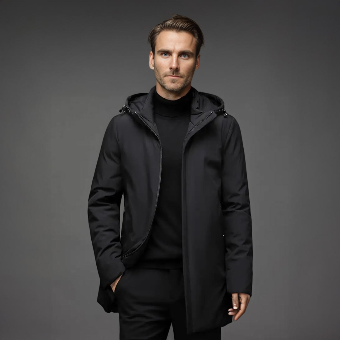 Erik - Winterparka Mantel Warm Wasserdicht Modern Schwarz