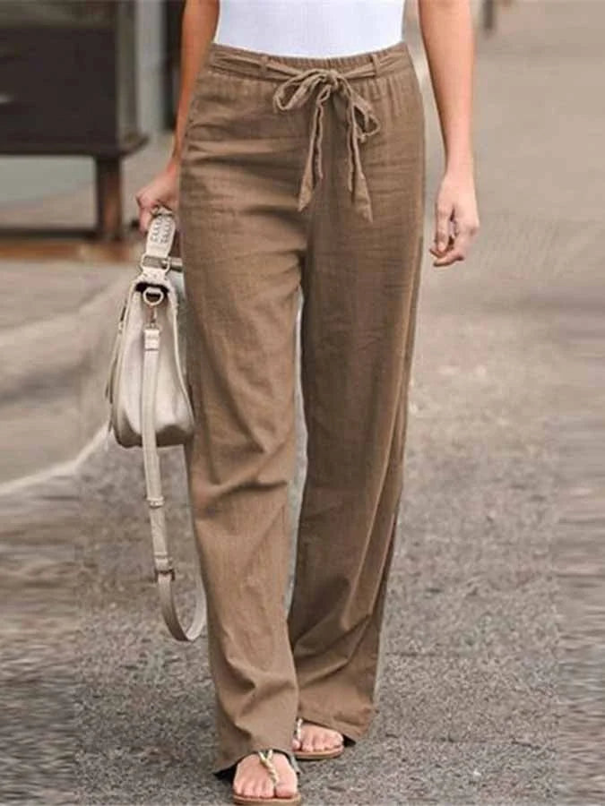 Esther - Sommerliche Leinenhosen für Damen Braun
