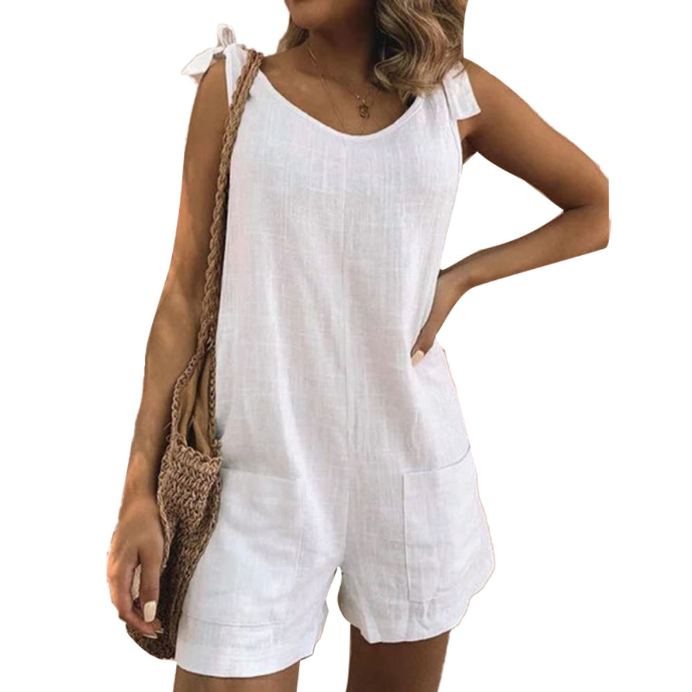 Evelin - Eleganter Damen Overall für den Alltag WeiB