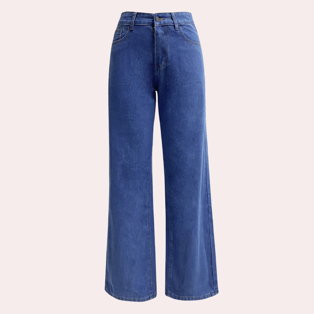 Fayra - Hochtaillierte Jeans mit geradem Bein Dunkelblau 3