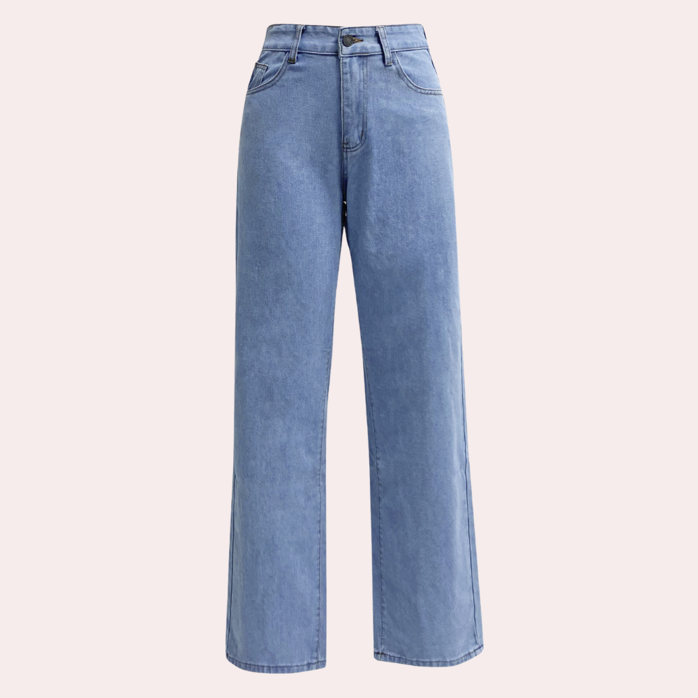 Fayra - Hochtaillierte Jeans mit geradem Bein Hellblau 3