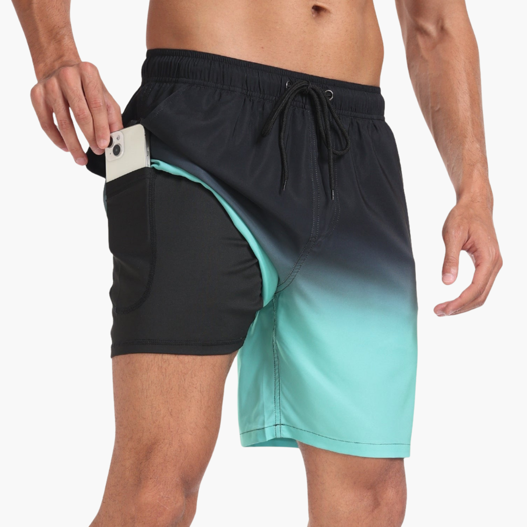 Finjas - Herren Stretch-Shorts mit Innenslip Türkis