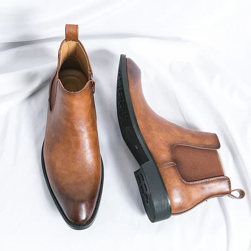 Finnegan- Chelsea-Stiefel mit Reißverschluss Braun
