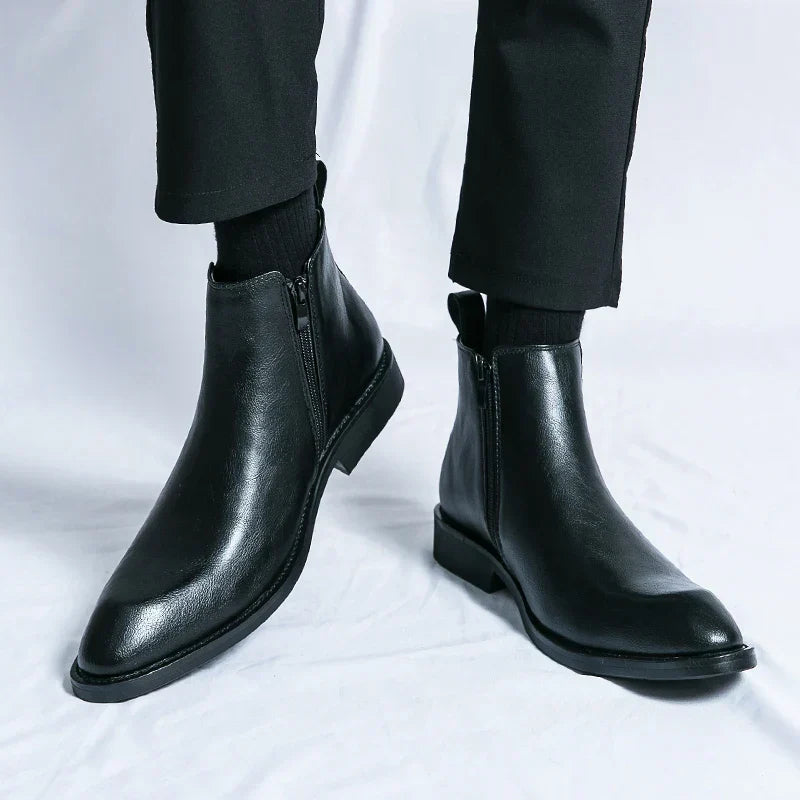 Finnegan- Chelsea-Stiefel mit Reißverschluss Schwarz