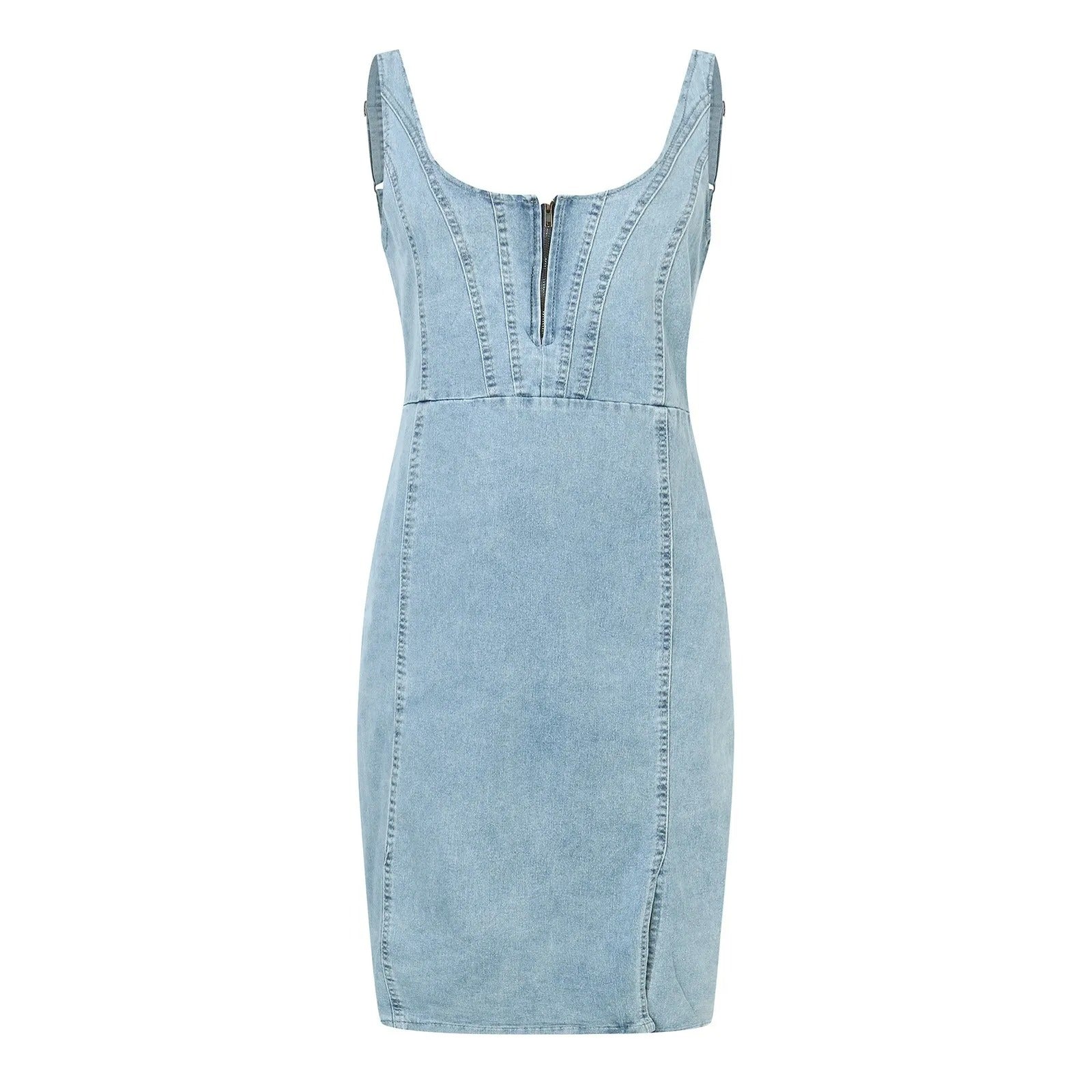 Fiona – Denimkleid mit Schlitz und verstellbaren Trägern Blau 7 -0e04-4e9f-a043-245e9ae342e8