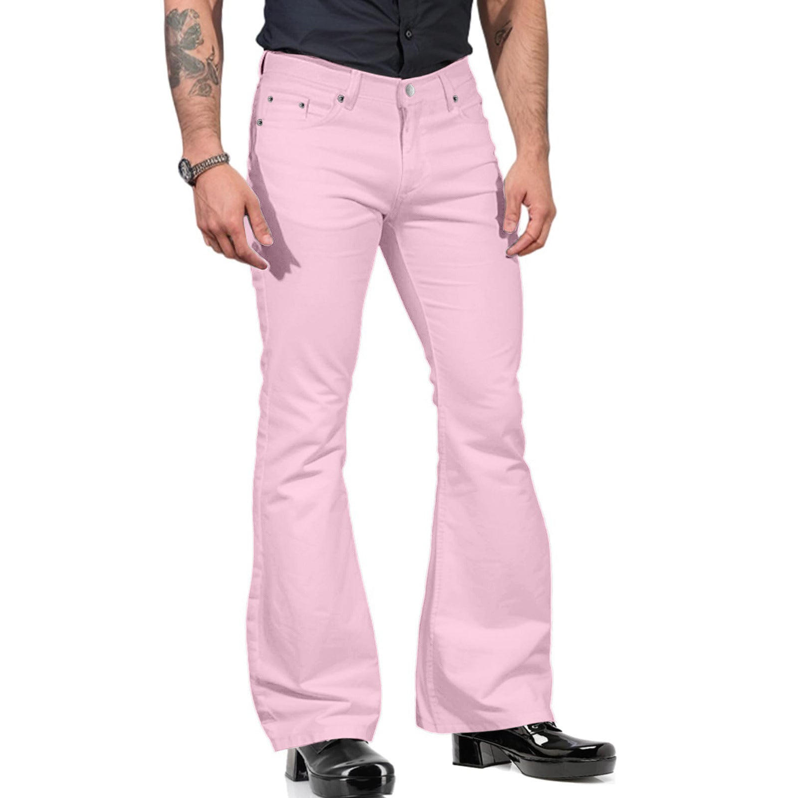 Fitz – Freizeit-Herrenbellbottom-Hose Rosa