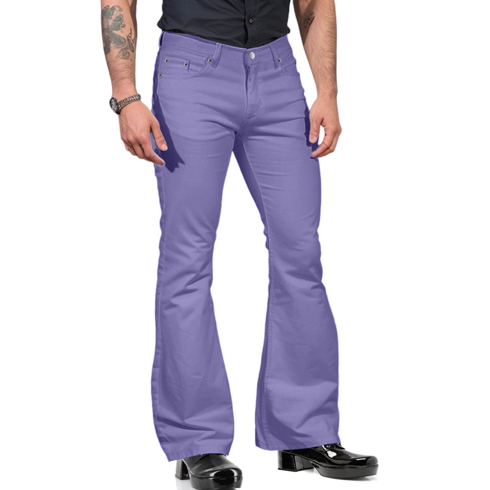 Fitz – Freizeit-Herrenbellbottom-Hose Violett