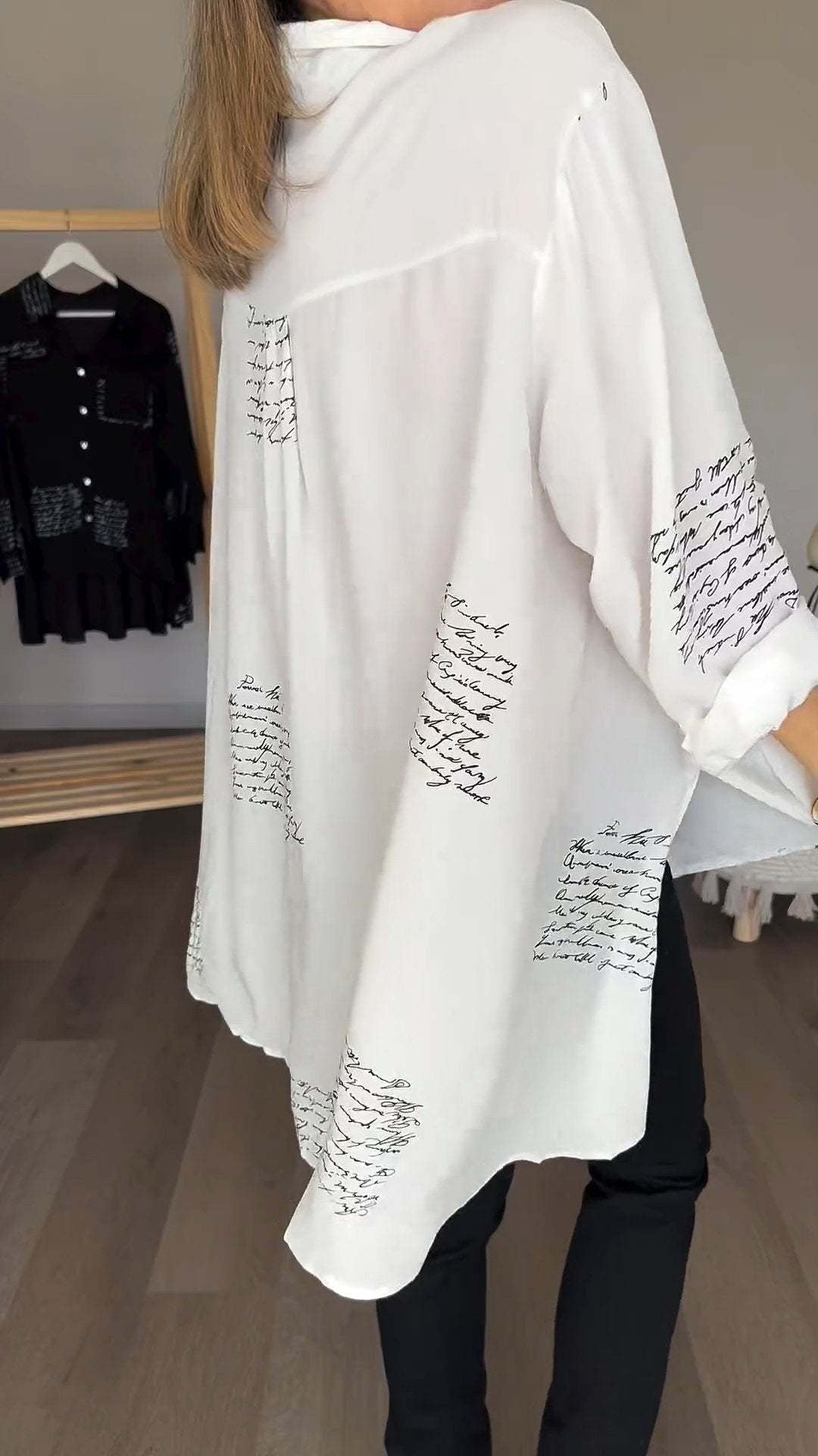 Flavie - Künstlerisches Button-Up-Hemd Weiß 2