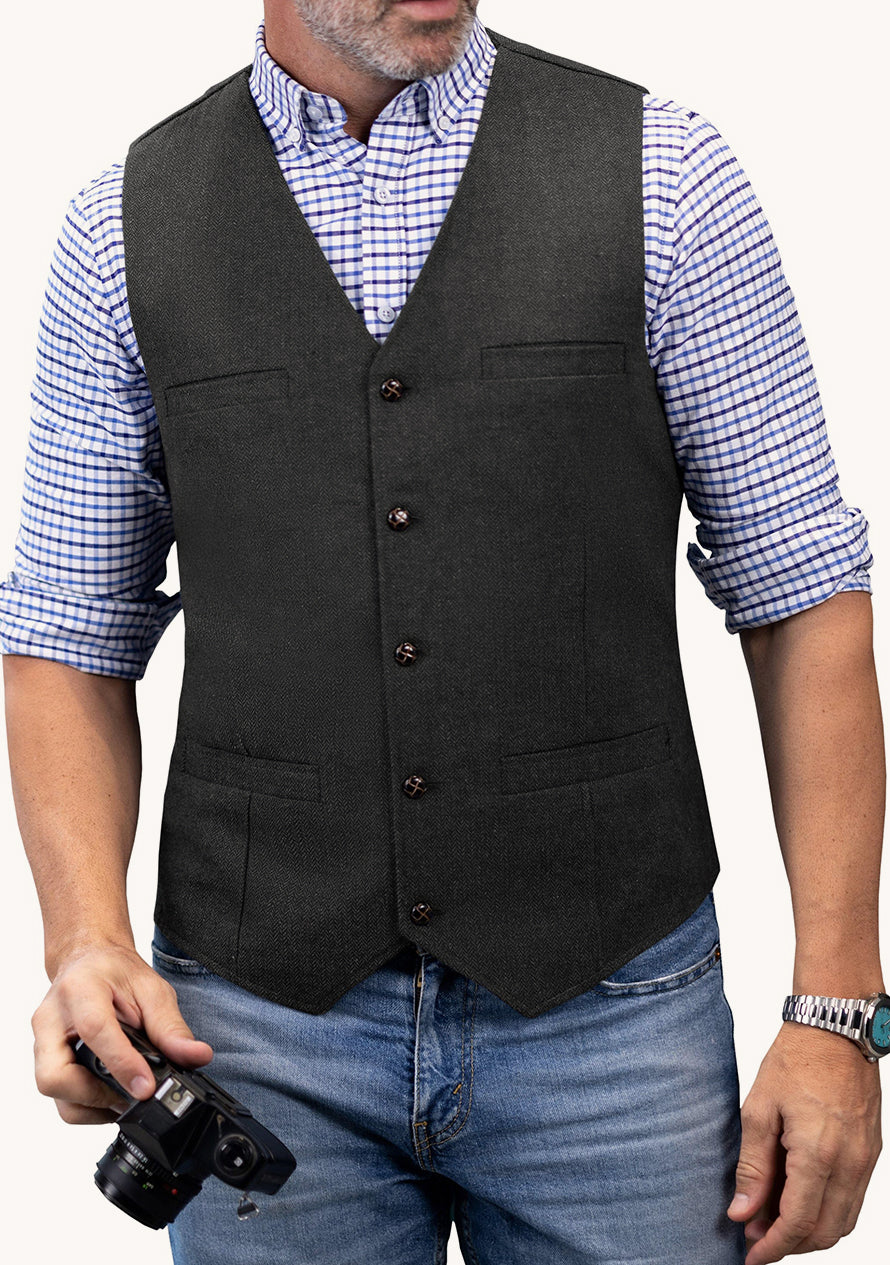 Florent - Stilvolles Herren-Chaleco Schwarz