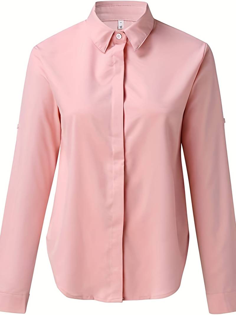 Florina – lässige bluse mit v-ausschnitt für den frühling Dunkelpink 1