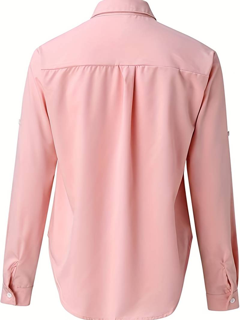 Florina – lässige bluse mit v-ausschnitt für den frühling Dunkelpink 2