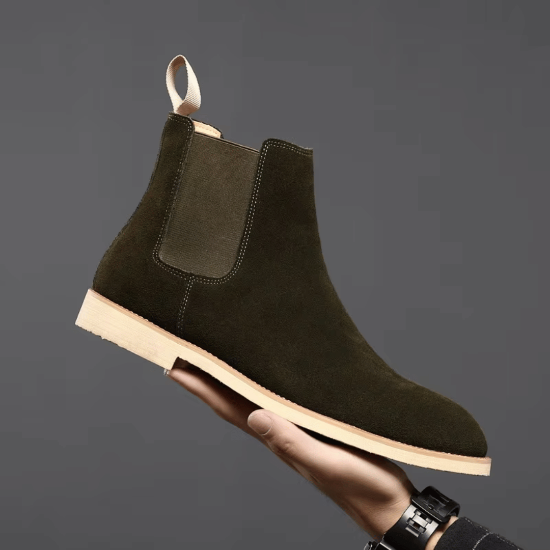 Fox- Chelsea-Stiefel aus Wildleder Armeegrün