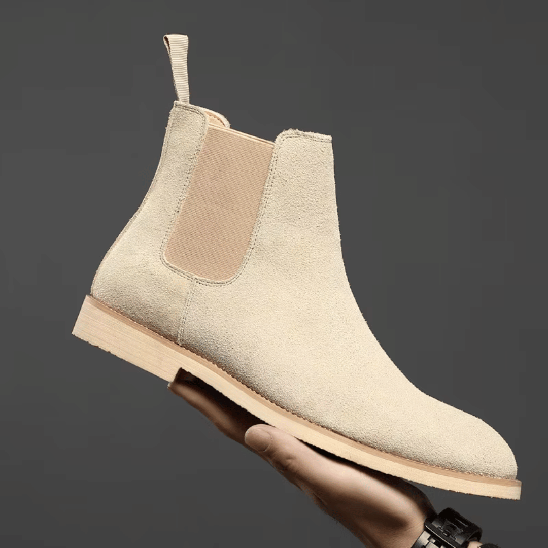 Fox- Chelsea-Stiefel aus Wildleder Beige