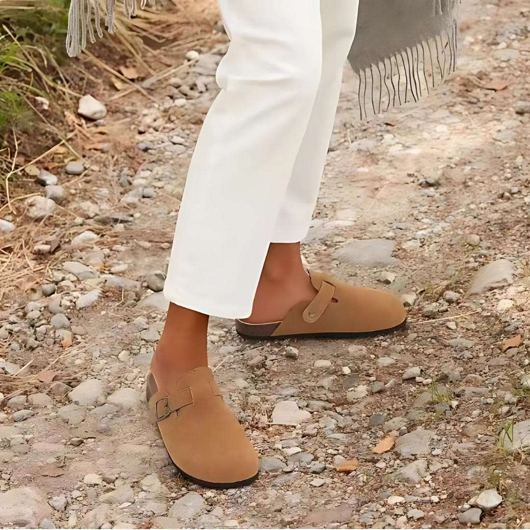 Francesca- Bequem Klassischer Stil Geschlossene Zehen Flache Sandalen Braun 2