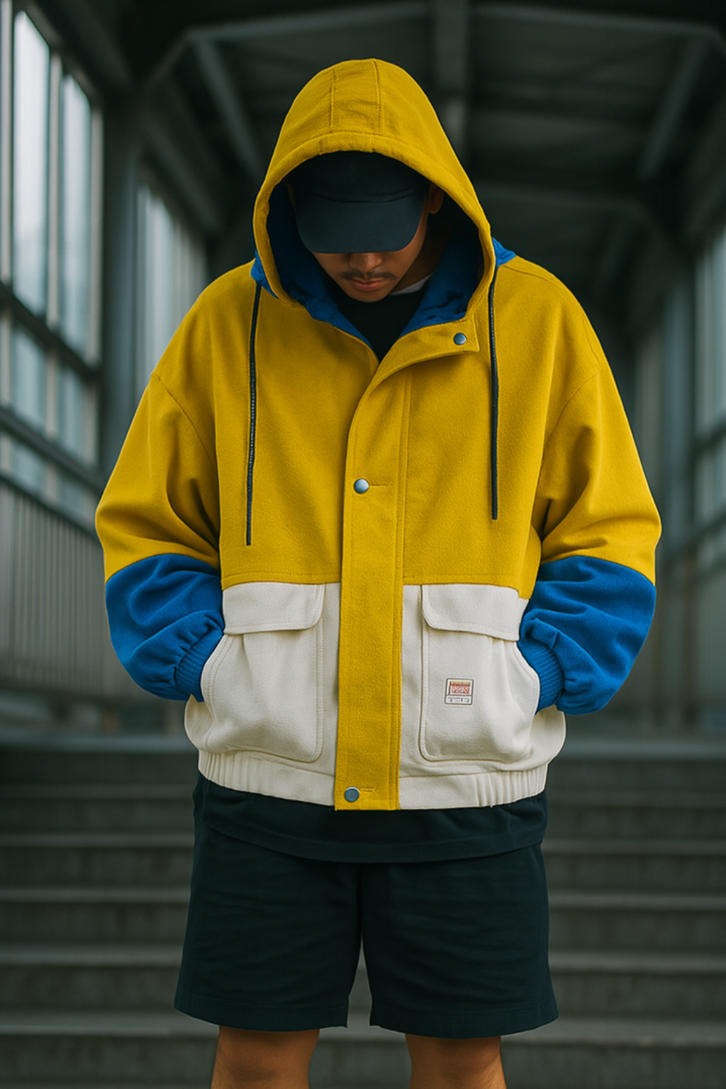 Dreifarbige Cordjacke