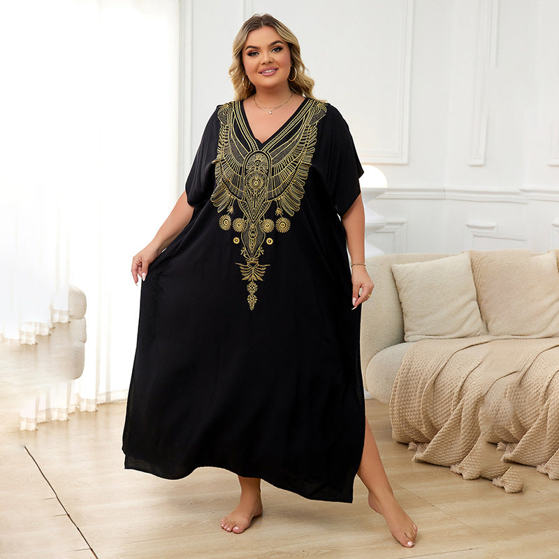 Gemma- Damen Maxi Kleid mit kunstvollen Stickereien Schwarz 1-0-cib_f1b874cd-ec14-4375-a8a1-3d72008da68e