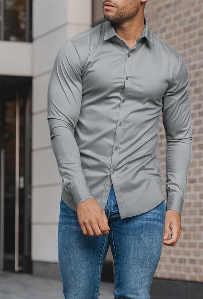 Gideon - Slim-Fit Herrenhemd für Frühling 2025 Grau 5