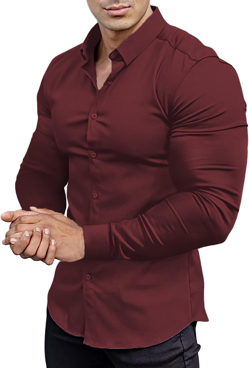 Gideon - Slim-Fit Herrenhemd für Frühling 2025 Rot