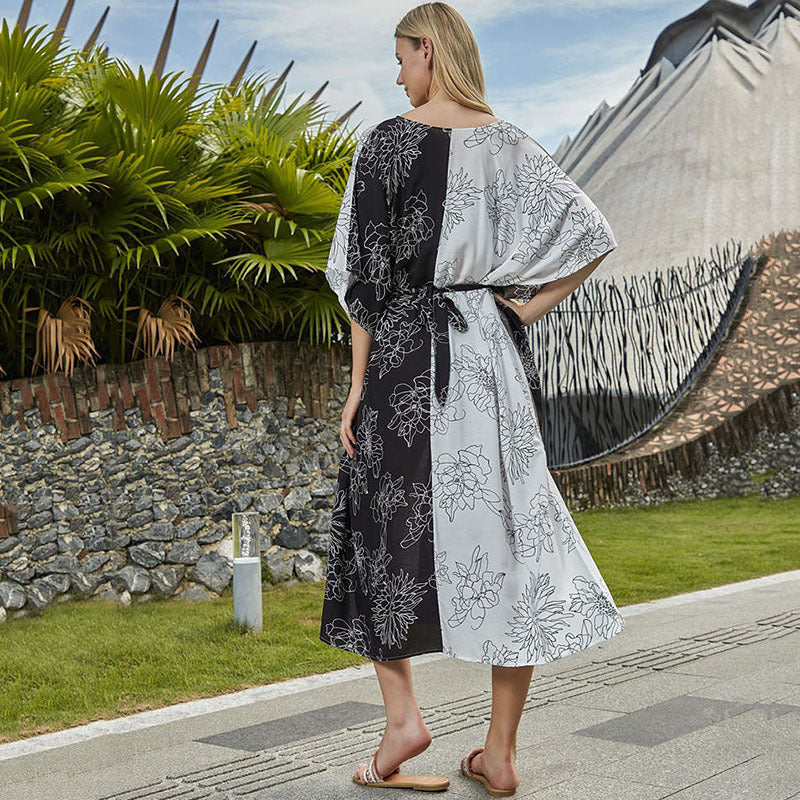 Gina- Damen Maxi Kleid mit elegantem floralem Design Mehrfarbig 3-0-cib