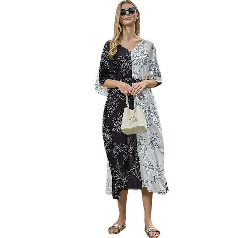 Gina- Damen Maxi Kleid mit elegantem floralem Design Mehrfarbig 4-0-cib