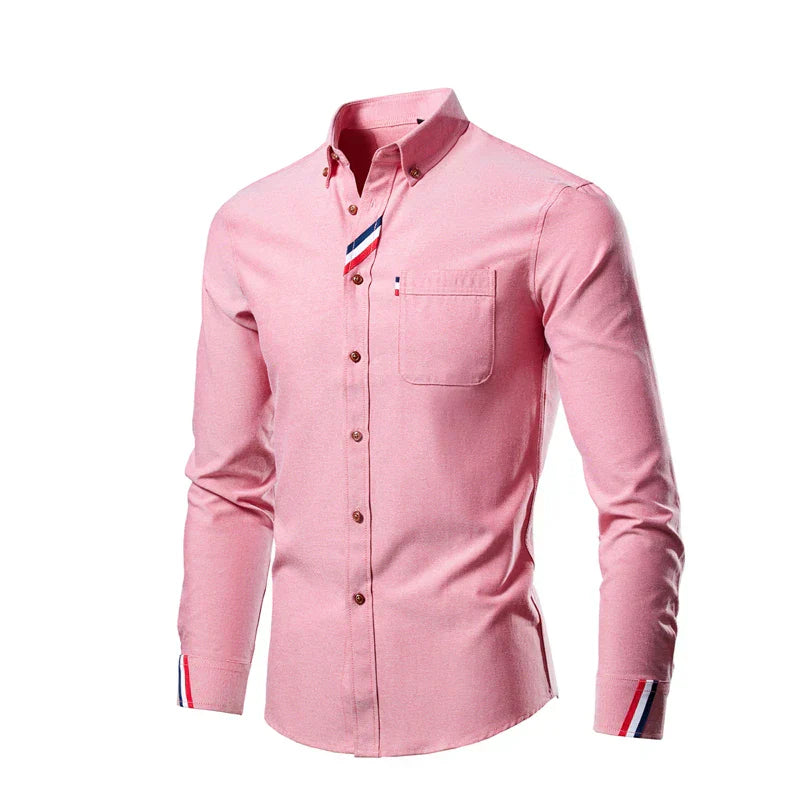 Gisbert - Herren Frühlings-Langarmhemd Rosa