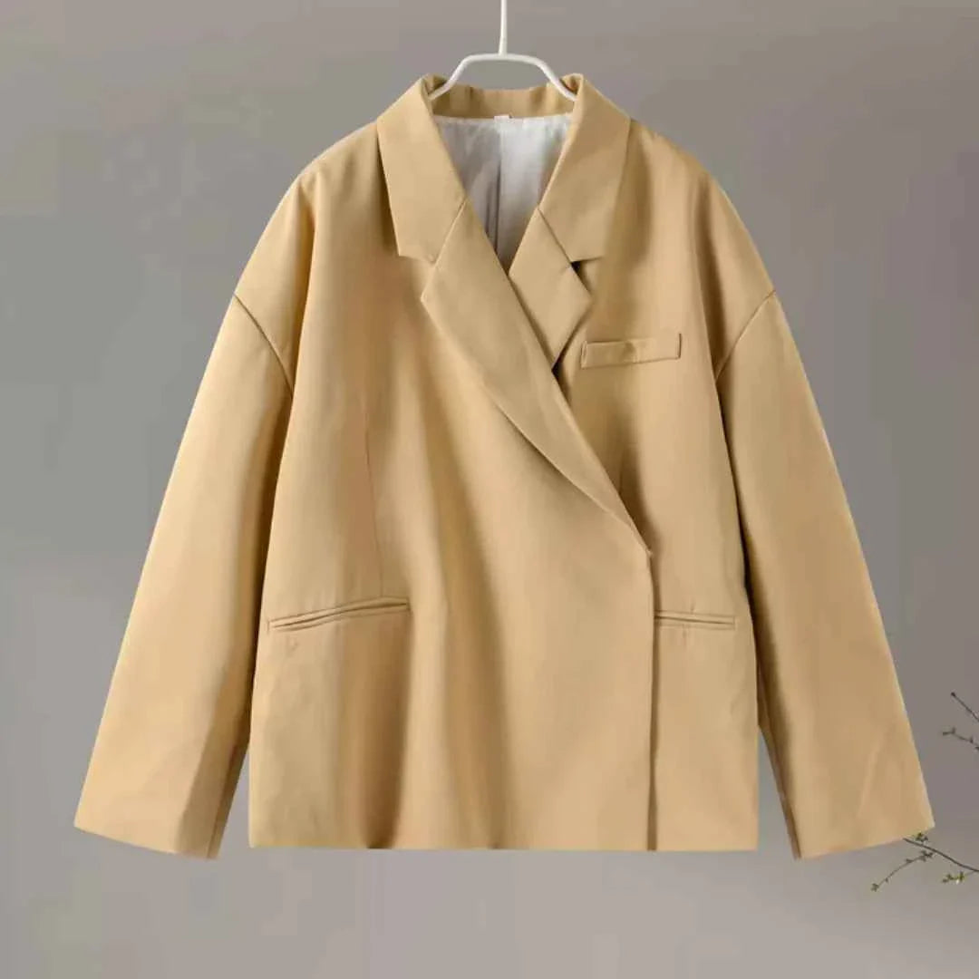 Gisela - Elegante Oversize Blazer Damen Beige