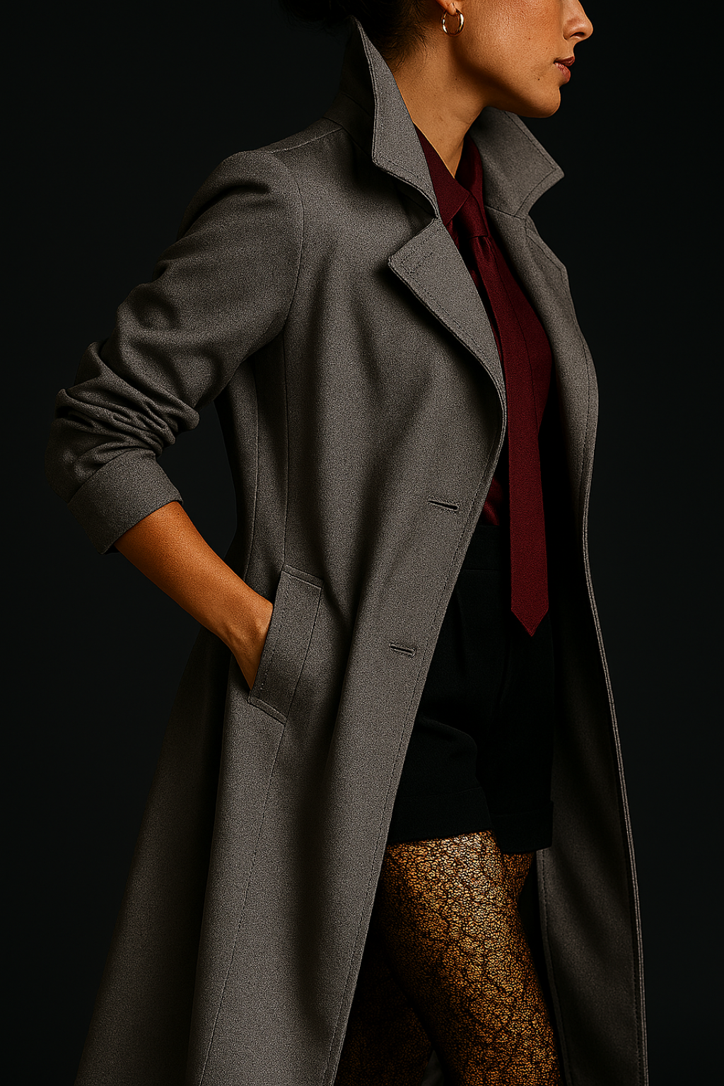 Serena - Übergroßer Patchwork-Trenchcoat