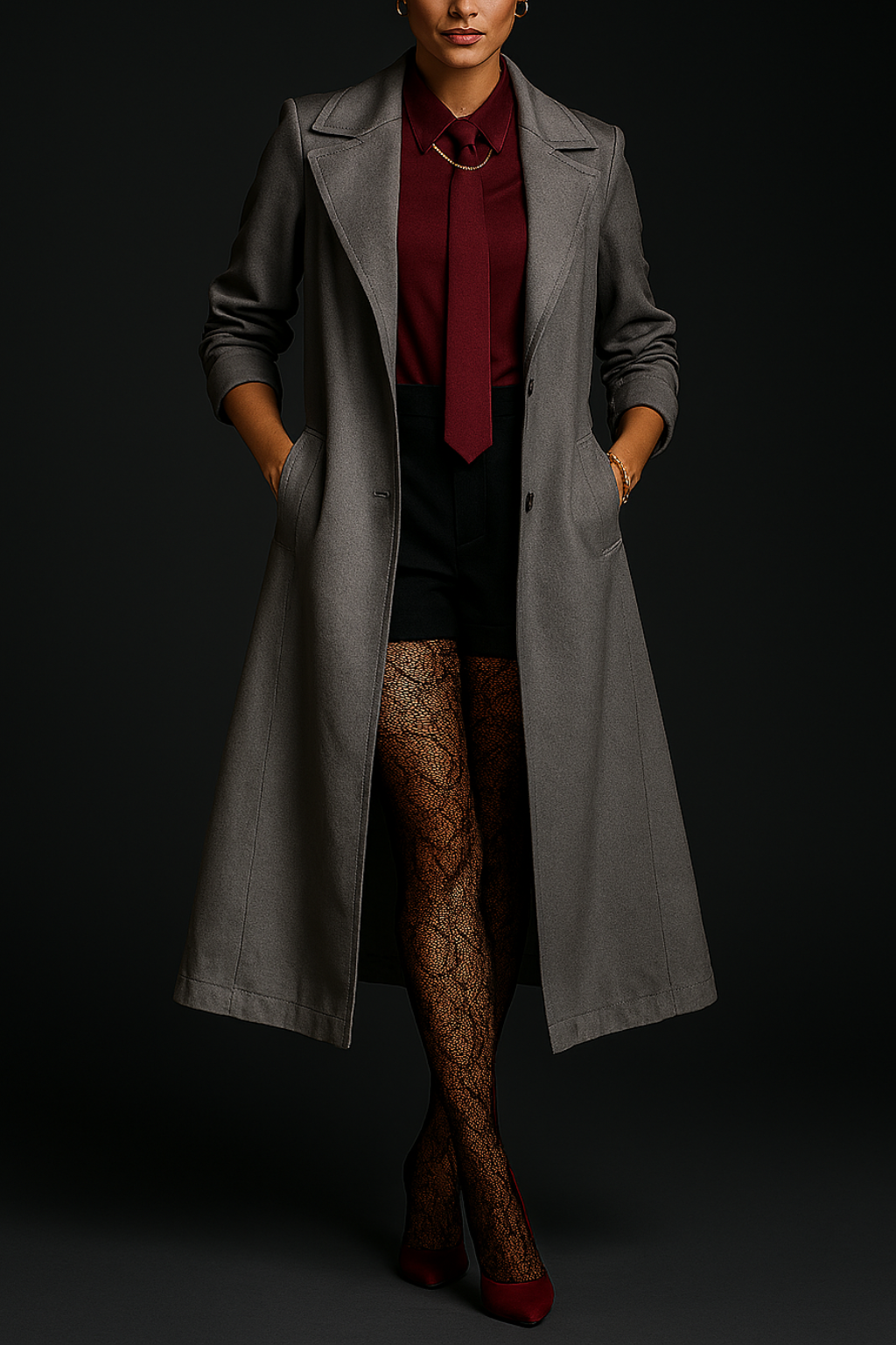 Serena - Übergroßer Patchwork-Trenchcoat