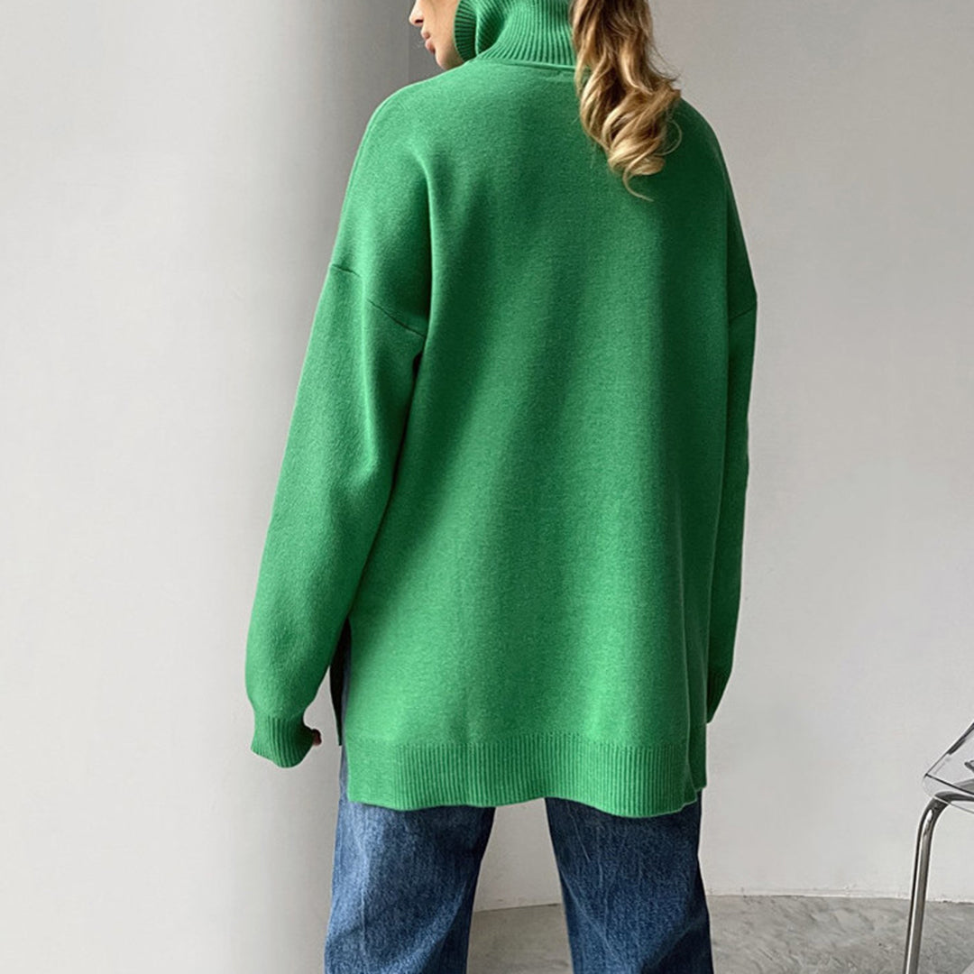 Thea – Eleganter Rollkragenpullover mit Seitenschlitz