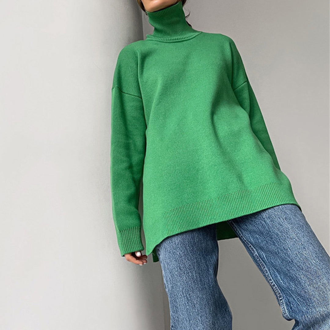 Thea – Eleganter Rollkragenpullover mit Seitenschlitz