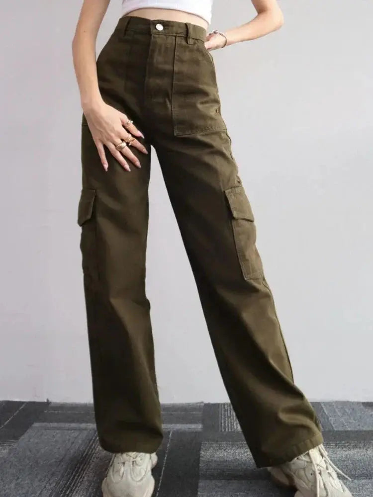 Greta - Lässige Cargohose für Stil und Komfort OliveGrun