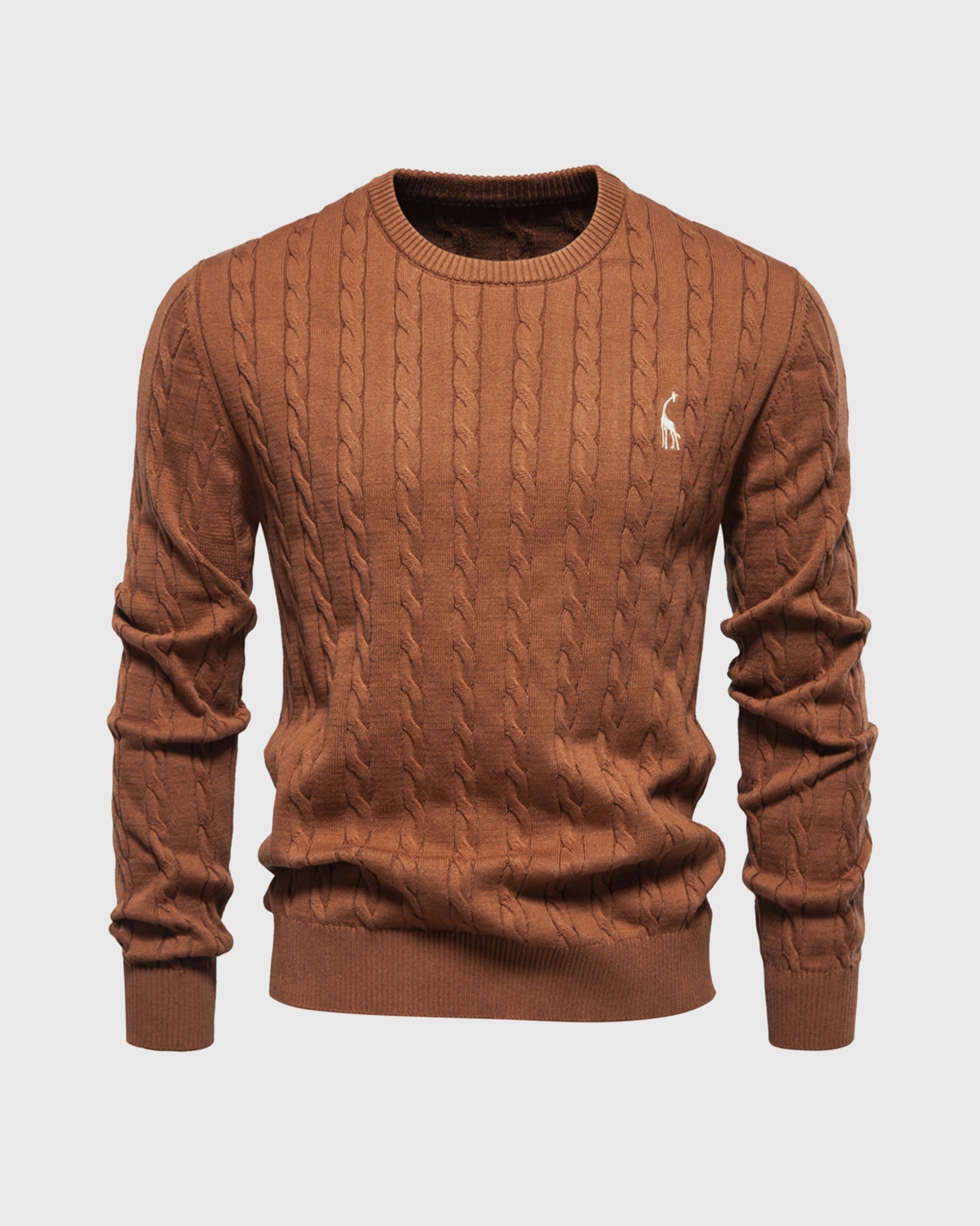 Matheo – Zopfmuster-Strickpullover aus Baumwolle für Herren