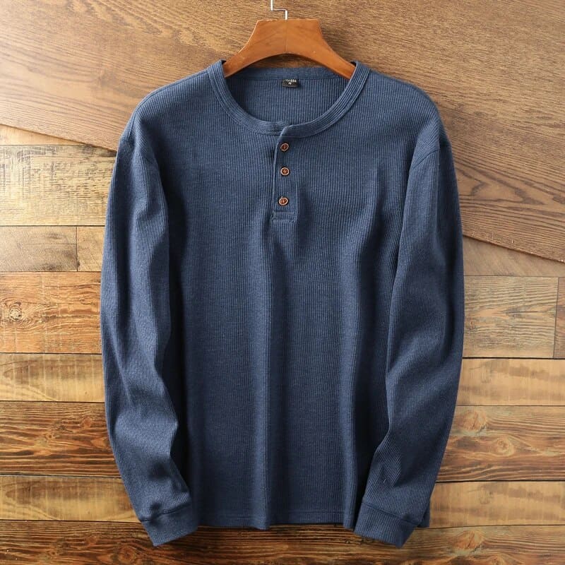 Mahir – Klassisches Henley-Langarmshirt für Herren