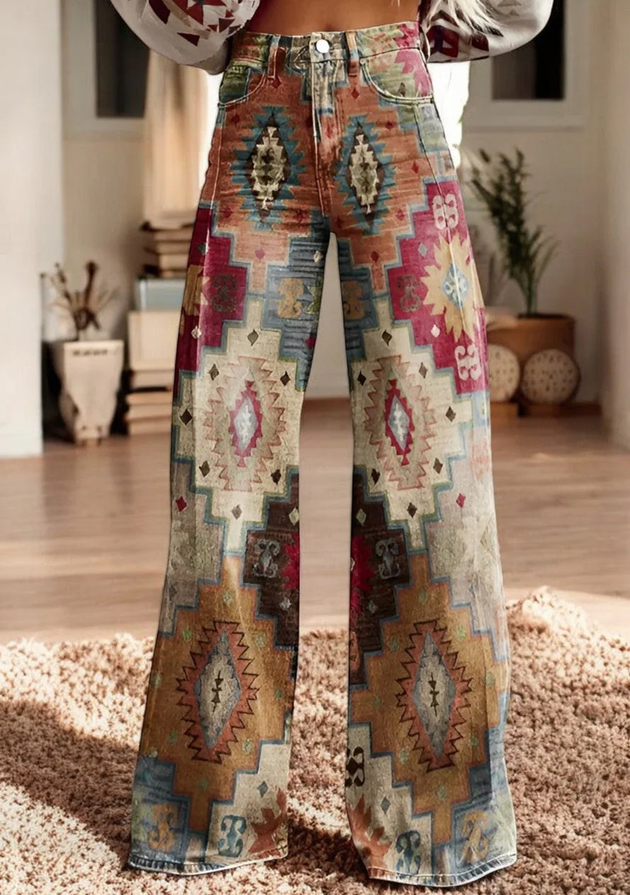 Hannah - Chic Hosen für Frauen Braune Hose mit weitem Bein