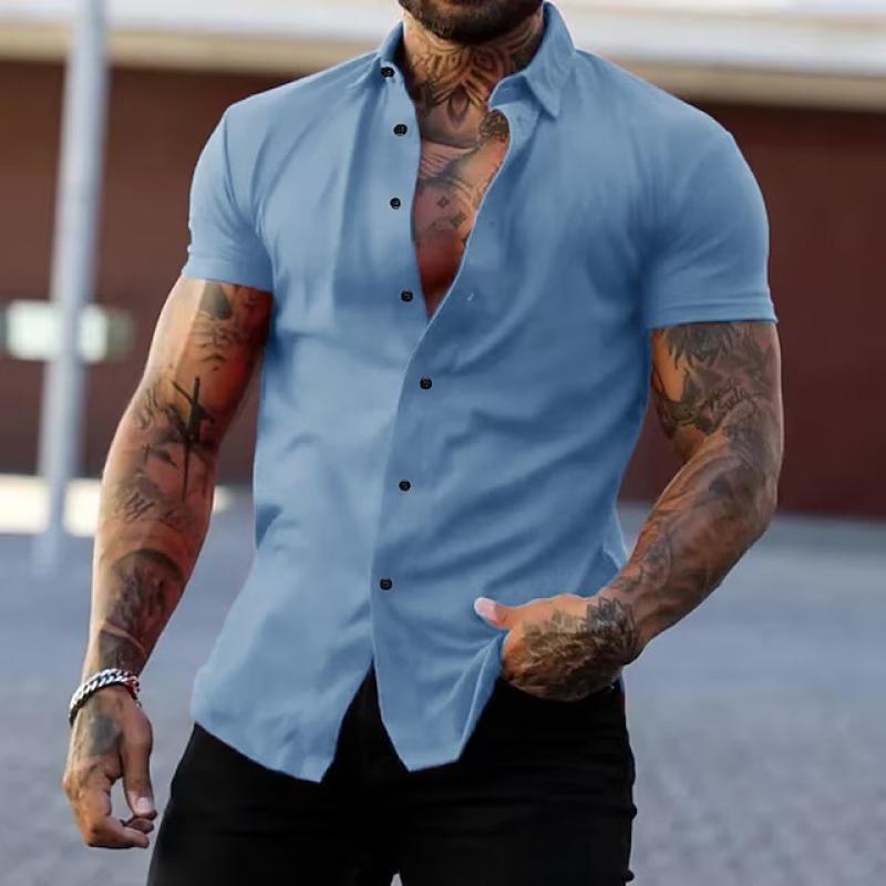 Hannes - Kurzarm Herrenhemd HellBlau
