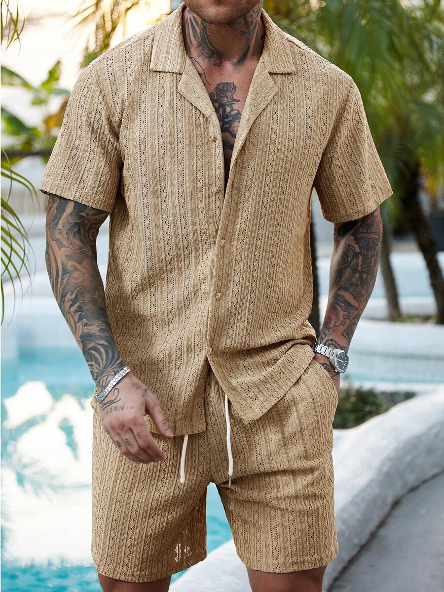 Hartmut – Herren Zweiteiler Set Mit Knopfhemd Und Shorts 3
