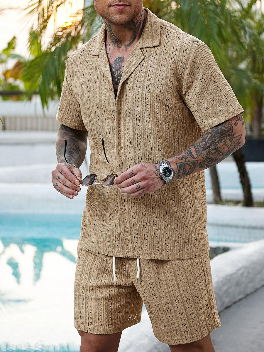 Hartmut – Herren Zweiteiler Set Mit Knopfhemd Und Shorts 4
