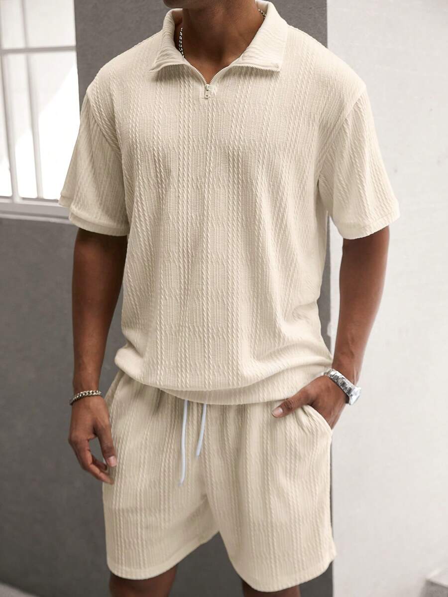 Heiko – Herren Polo Set Mit Frontzip Kurzarm Und Shorts 3