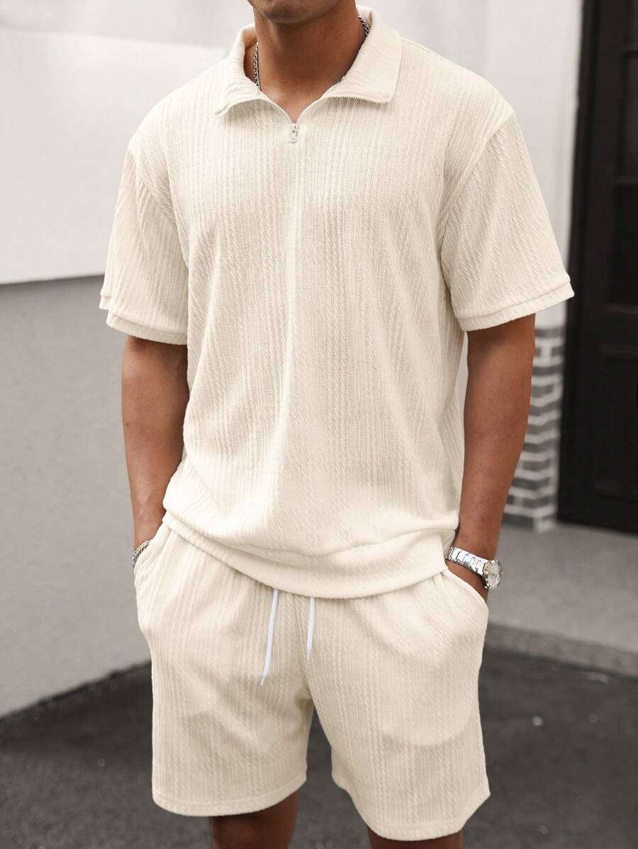 Heiko – Herren Polo Set Mit Frontzip Kurzarm Und Shorts 4